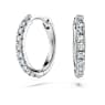Eternity hoop earrings, Lab-grown diamonds 0.2 ct tw, Round shape, Medium, 18K white gold - Swarovski, 5699555