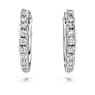 Eternity hoop earrings, Lab-grown diamonds 0.2 ct tw, Round shape, Medium, 18K white gold - Swarovski, 5699555