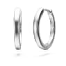 Eternity hoop earrings, Lab-grown diamonds 0.2 ct tw, Round shape, Medium, 18K white gold - Swarovski, 5699555