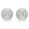 Sublima clip earrings, White, Rhodium plated - Swarovski, 5699563