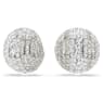 Sublima clip earrings, White, Rhodium plated - Swarovski, 5699563