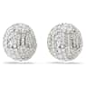 Sublima clip earrings, White, Rhodium plated - Swarovski, 5699563