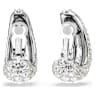 Sublima clip earrings, Round cut, Medium, White, Rhodium plated - Swarovski, 5699564