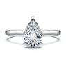Eternity solitaire ring, Lab-grown diamonds 1 ct tw, Pear shape, 18K white gold - Swarovski, 5699616