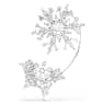 Idyllia ear cuff, Single, Mixed cuts, Snowflake, White, Rhodium plated - Swarovski, 5699970