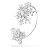 Idyllia ear cuff, Single, Mixed cuts, Snowflake, White, Rhodium plated - Swarovski, 5699970