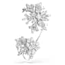 Idyllia ear cuff, Single, Mixed cuts, Snowflake, White, Rhodium plated - Swarovski, 5699970
