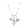 Pendentif Dextera, Taille ronde, Sphère et cube, Blanc, Métal rhodié - Swarovski, 5700288