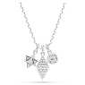 Dextera pendant, Round cut, Sphere and cube, White, Rhodium plated - Swarovski, 5700288