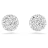 Clous d'oreilles Dextera, Taille ronde, Sphère, Blanches, Métal rhodié - Swarovski, 5700290