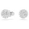 Dextera ต่างหูเม็ดเดี่ยว, เจียระไนทรงกลม, ทรงกลม, ขาว, เคลือบโรเดียม - Swarovski, 5700290
