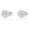 Dextera ต่างหูเม็ดเดี่ยว, เจียระไนทรงกลม, ทรงกลม, ขาว, เคลือบโรเดียม - Swarovski, 5700290