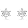 Pendientes de botón Dextera, Talla redonda, Estrella, Blancos, Baño de rodio - Swarovski, 5700322