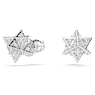 Dextera stud earrings, Round cut, Star, White, Rhodium plated - Swarovski, 5700322