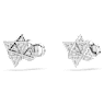 Pendientes de botón Dextera, Talla redonda, Estrella, Blancos, Baño de rodio - Swarovski, 5700322