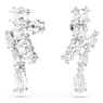 Matrix drop earrings, Mixed cuts, White, Rhodium plated - Swarovski, 5700418