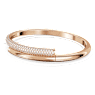 Dextera bangle, Magnetic closure, White, Rose gold-tone plated - Swarovski, 5700932