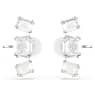 Millenia clip earrings, Octagon cut, White, Rhodium plated - Swarovski, 5701274