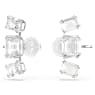 Millenia clip earrings, Octagon cut, White, Rhodium plated - Swarovski, 5701274