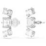 Pendientes de clip Millenia, Talla octogonal, Blancos, Baño de rodio - Swarovski, 5701274
