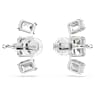 Millenia clip earrings, Octagon cut, White, Rhodium plated - Swarovski, 5701274