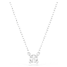 Stilla Attract pendant, Square cut, White, Rhodium plated - Swarovski, 5701903