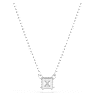 Stilla Attract จี้สร้อยคอ, เจียระไนทรงสี่เหลี่ยมจัตุรัส, ขาว, เคลือบโรเดียม - Swarovski, 5701903