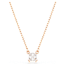 Stilla Attract pendant, Square cut, White, Rose gold-tone plated - Swarovski, 5701904