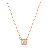 Stilla Attract pendant, Square cut, White, Rose gold-tone plated - Swarovski, 5701904