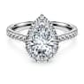 Eternity halo solitaire ring, Lab-grown diamonds 1.3 ct tw, Mixed shapes, 18K white gold - Swarovski, 5702179