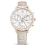 Matrix Tennis Chrono watch, Swiss Made, Leather strap, Beige, Rose gold-tone finish - Swarovski, 5702849
