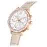 Matrix Tennis Chrono watch, Swiss Made, Leather strap, Beige, Rose gold-tone finish - Swarovski, 5702849
