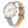 Matrix Tennis Chrono óra, Svájci gyártmány, Bőr szíj, Szürke, Pezsgő arany árnyalatú felület - Swarovski, 5702851