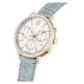 Matrix Tennis Chrono óra, Svájci gyártmány, Bőr szíj, Szürke, Pezsgő arany árnyalatú felület - Swarovski, 5702851