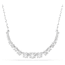 Matrix necklace, Gradient of round cuts, White, Rhodium plated - Swarovski, 5705396