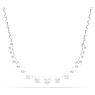 Matrix necklace, Gradient of round cuts, White, Rhodium plated - Swarovski, 5705396