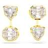 Kolczyki z nakładkami Imber, Wzór asymetryczny, Szlify różnorodne, Białe, Powłoka w odcieniu złota - Swarovski, 5705461