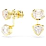 Orecchino jacket Imber, Design asimmetrico, Taglio misto, Bianchi, Placcato color oro - Swarovski, 5705461