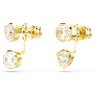 Orecchino jacket Imber, Design asimmetrico, Taglio misto, Bianchi, Placcato color oro - Swarovski, 5705461