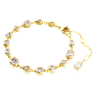 Imber Tennis bracelet, Mixed cuts, White, Gold-tone plated - Swarovski, 5705471