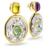 Chroma drop earrings, Asymmetrical design, Octagon cut, Multicolored, Gold-tone plated - Swarovski, 5705582