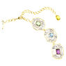 Chroma Tennis necklace, Octagon cut, Multicolored, Gold-tone plated - Swarovski, 5705587