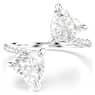 Mesmera Attract 오픈 링, 하트 컷, 파베, 하트, 화이트, 실버 톤 피니시 - Swarovski, 5705591