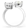 Mesmera Attract 오픈 링, 하트 컷, 파베, 하트, 화이트, 실버 톤 피니시 - Swarovski, 5705591