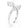 Mesmera Attract open ring, Heart cut, Pavé, Heart, White, Silver-tone finish - Swarovski, 5705594