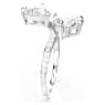 Mesmera Attract open ring, Heart cut, Pavé, Heart, White, Silver-tone finish - Swarovski, 5705594