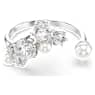 Otwarty pierścionek Constella, Kryształowa perła, Szlify okrągłe, Biały, Powłoka z rodu - Swarovski, 5705596