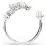 Otwarty pierścionek Constella, Kryształowa perła, Szlify okrągłe, Biały, Powłoka z rodu - Swarovski, 5705596