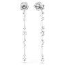 Constella 드롭 이어링, 크리스털 펄, 라운드 컷, 화이트, 로듐 플래팅 - Swarovski, 5705614