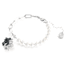 Swan สร้อยข้อมือ, มุกคริสตัล, หงส์, ดำ, เคลือบโลหะหลากชนิด - Swarovski, 5705720